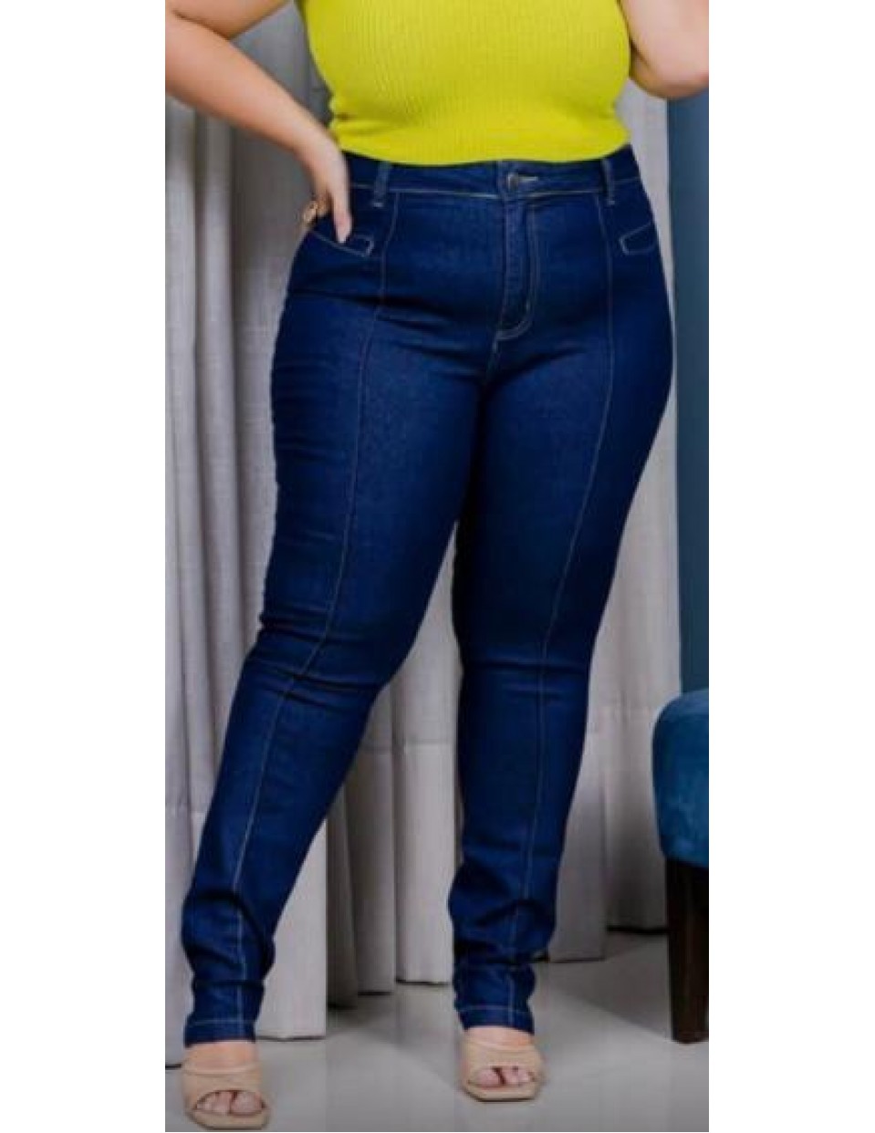 Calça jeans escuro Plus Size