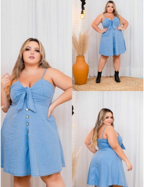 Vestido jeans claro Plus Size