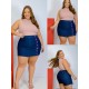 Short Saia Plus Size jeans escuro