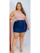 Short Saia Plus Size jeans escuro
