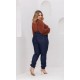 Calça jeans Plus Size escuro, com lycra