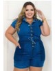 Macaquinho Plus Size jeans lavado