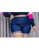 Bermuda jeans escuro Plus Size