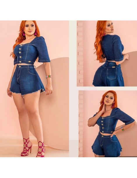 Short Godê jeans azul, com lycra