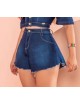 Short Godê jeans azul, com lycra