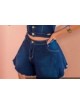 Short Godê jeans azul, com lycra