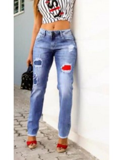 Calça Jeans  com costura levanta bum-bum