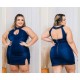 Vestido jeans escuro Plus Size