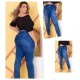 Calça jeans lavada Plus Size, com lycra