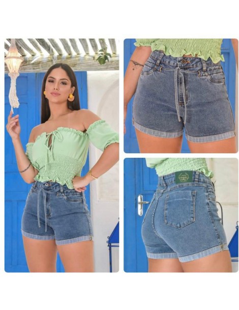Short jeans lavado Barra dobrada .