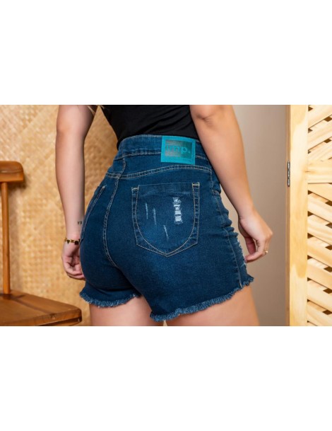 Short jeans lavado, com lycra