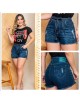 Short jeans lavado, com lycra