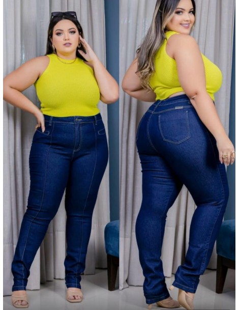 Calça jeans escuro Plus Size