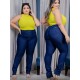 Calça jeans escuro Plus Size