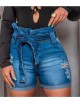Short Clochart jeans claro.
