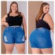 Short Plus size jeans claro.