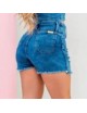 Short saia jeans lavado
