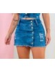 Short saia jeans lavado