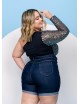 Bermuda jeans Plus Size escuro