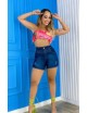 SHORT JEANS ESCURO CINTURA ALTA 