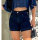 Short jeans azul escuro com lycra 