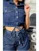Short jeans escuro com lycra