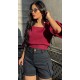 Short jeans preto cargo com lycra 