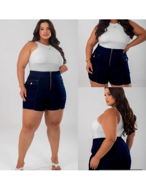 Short Plus Size Jeans Escuro