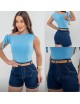 Short Jeans Escuro  Bolso Faca
